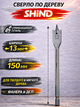 Сверло перьевое по дереву 13мм 31415 [12]