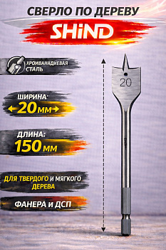 Сверло перьевое по дереву 20мм 31419 [12]